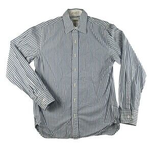 Fossil Shirt Mens Small Blue Stripe Long Sleeve Button Up Classic Fit Casual
